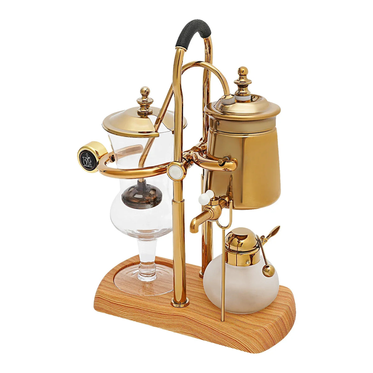 Belgische Siphon Kaffeemaschine Gold – Royale Belgische Kaffee-Siphon aus Edelstahl & Borosilikatglas