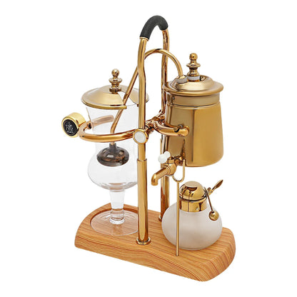 Belgische Siphon Kaffeemaschine Gold – Royale Belgische Kaffee-Siphon aus Edelstahl & Borosilikatglas