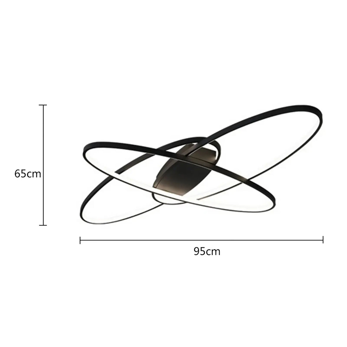 LED Deckenleuchte Schwarz Dimmbar 95 cm – Moderne Designer Lampe mit Fernbedienung