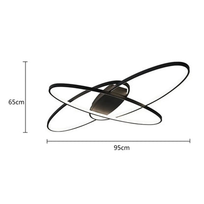 LED Deckenleuchte Schwarz Dimmbar 95 cm – Moderne Designer Lampe mit Fernbedienung