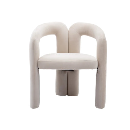 Esszimmerstuhl 2er Set Beige – Modernes Samt Polsterstuhl Set in Sesselform mit Massivholzgestell