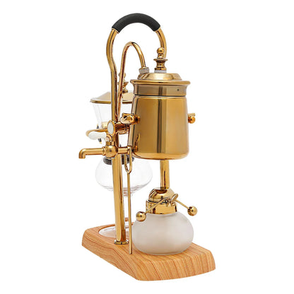 Belgische Siphon Kaffeemaschine Gold – Royale Belgische Kaffee-Siphon aus Edelstahl & Borosilikatglas