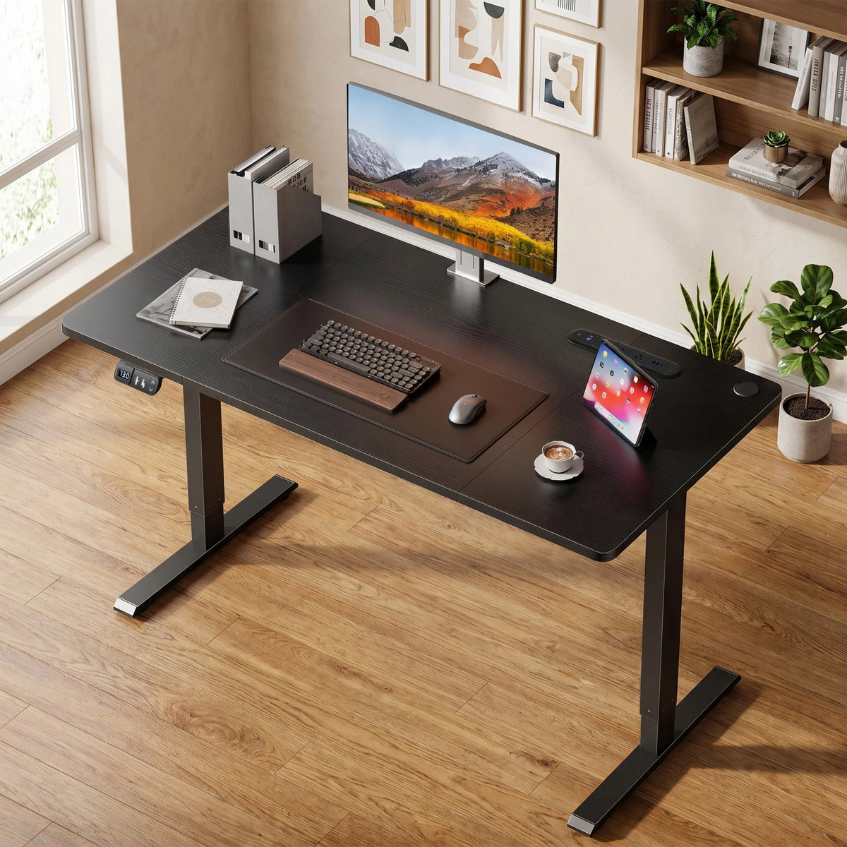 Elektrischer Höhenverstellbarer Stehschreibtisch 140 cm Schwarz – Ergonomischer Schreibtisch mit Memory-Funktion