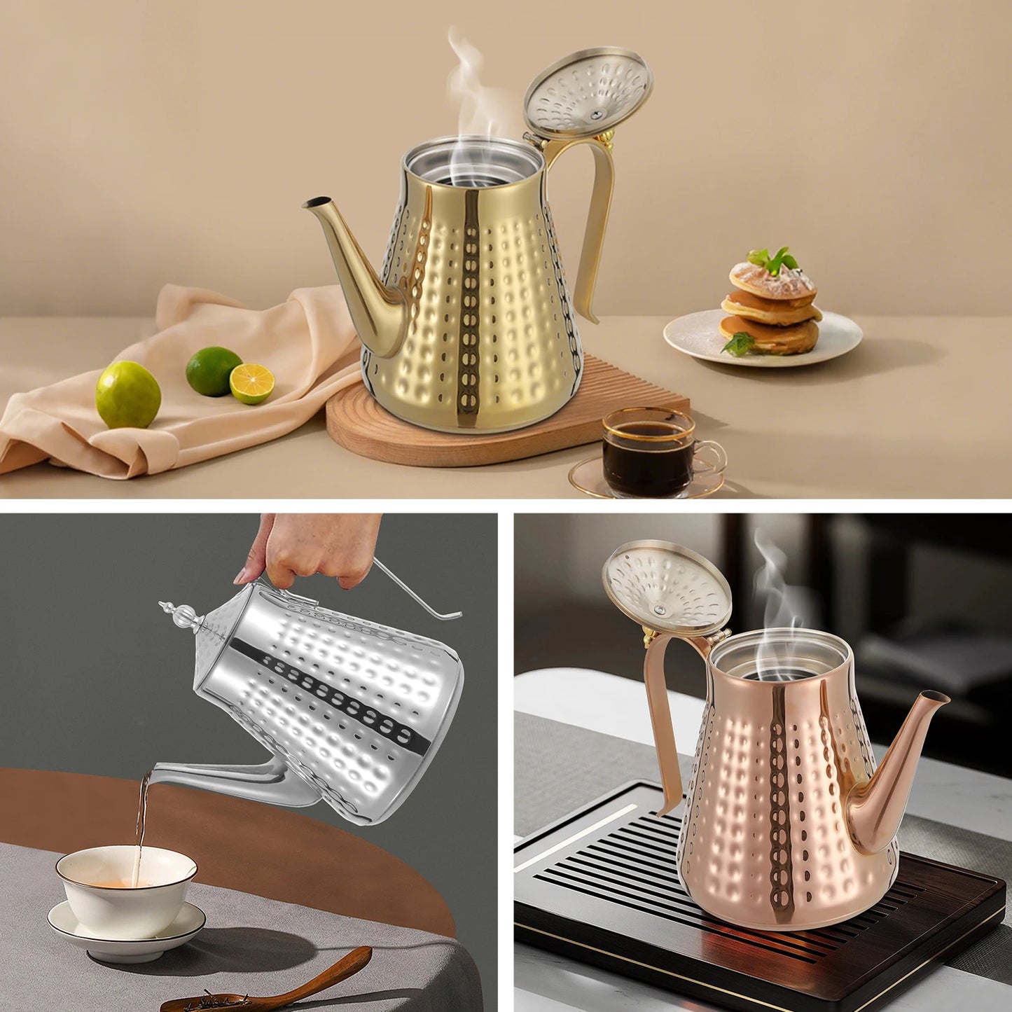 Edler Edelstahl Wasserkessel 1,65L – Eleganter Teekessel für Induktion & Gas