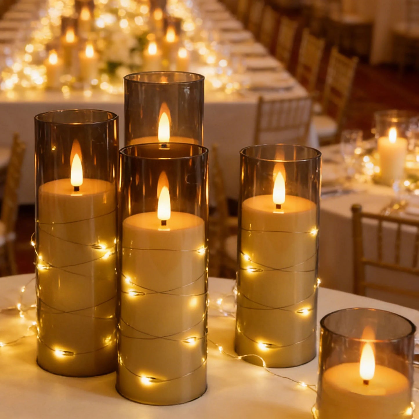 LED Kerzen Flammenlos 6er Set – Täuschend Echte Batteriebetriebene LED Flackerkerzen