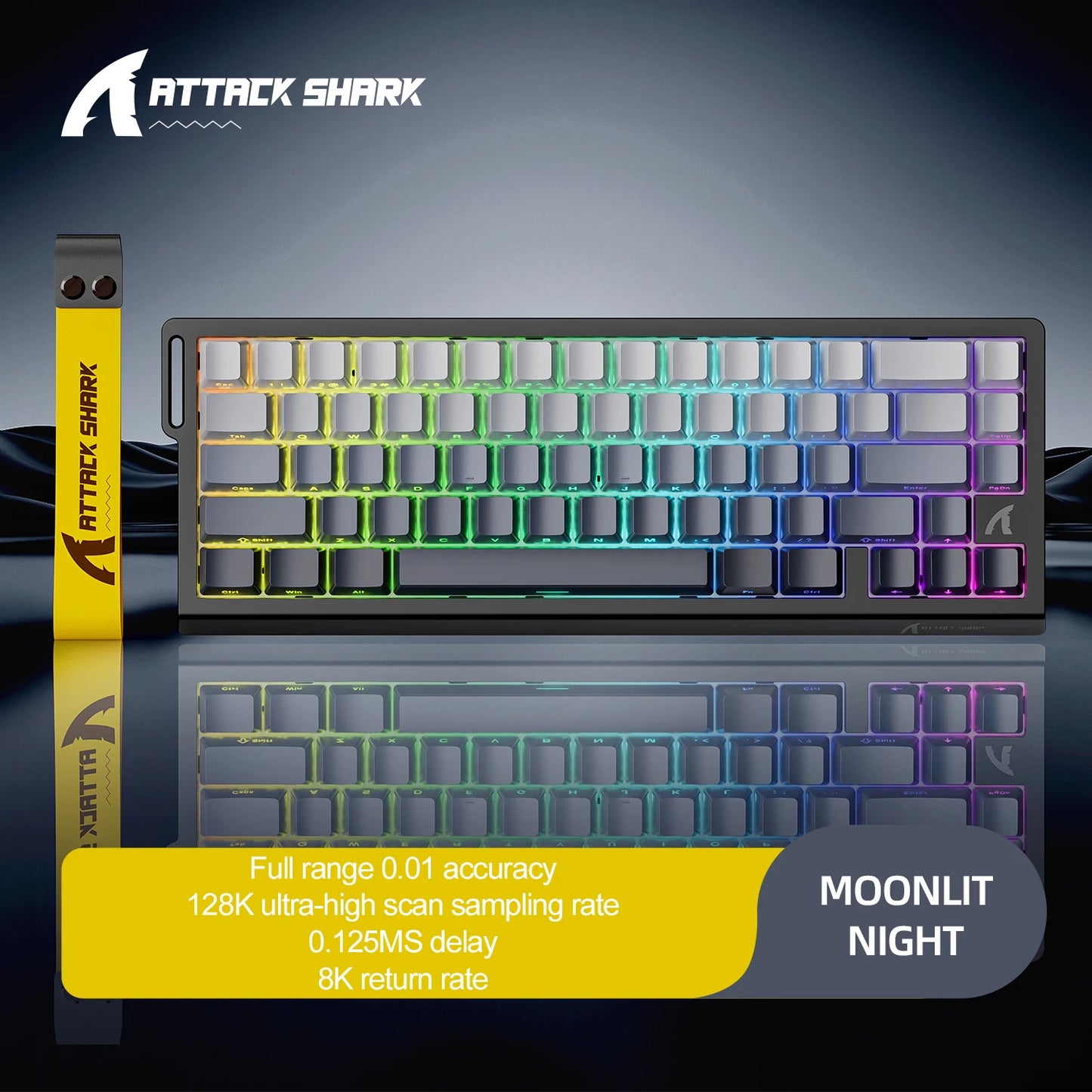 Gaming Tastatur Magnetisch 60% – Attack Shark X68 HE Rapid Trigger RGB Gaming Keyboard mit 8000Hz