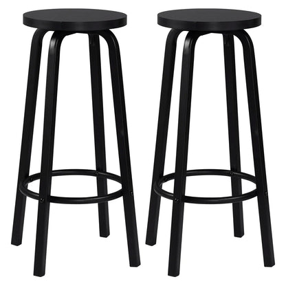 WOLTU Barhocker 2er Set Metall 72cm – Moderne Tresenstühle Holzoptik für Küche & Bar