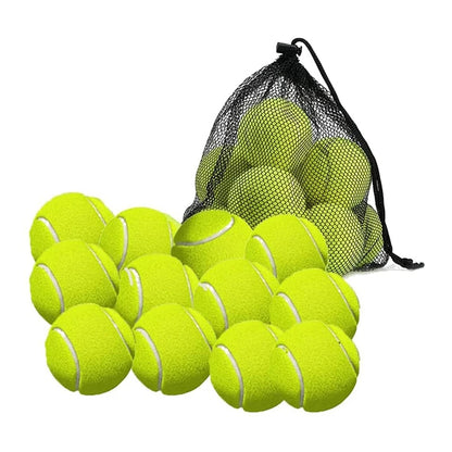 Tennisbaelle 12er Set mit Aufbewahrungsbeutel – Druckbefuellte Sportbaelle fuer Training & Freizeit