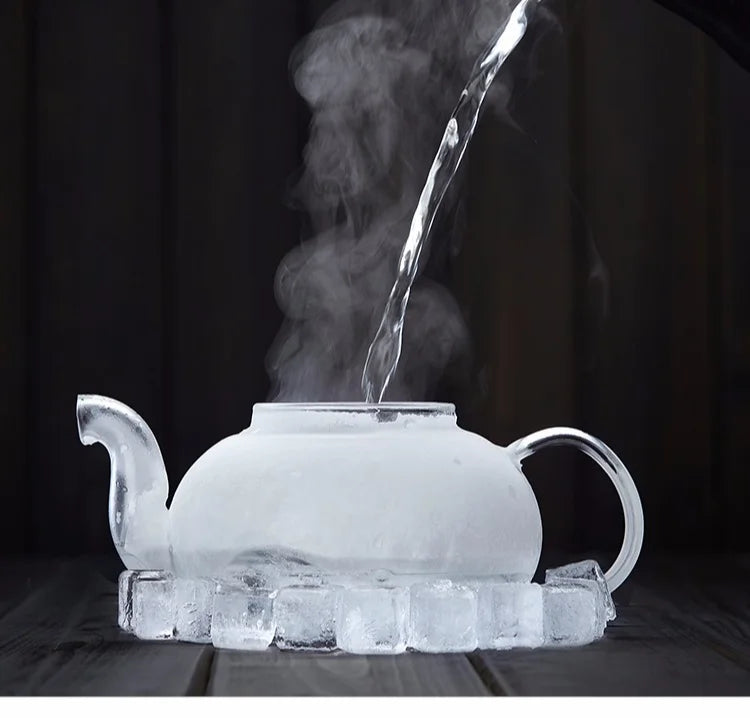 Glaskanne mit Siebeinsatz 1000ml – Hitzebeständige Teekanne aus Borosilikatglas