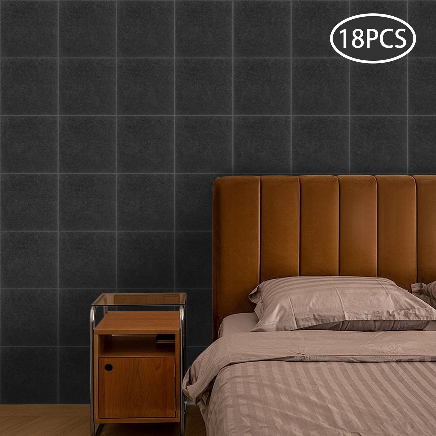 Akustikpaneele 18er Set 30x30cm Selbstklebend – Schalldämmung Wand aus Polyester für Homeoffice