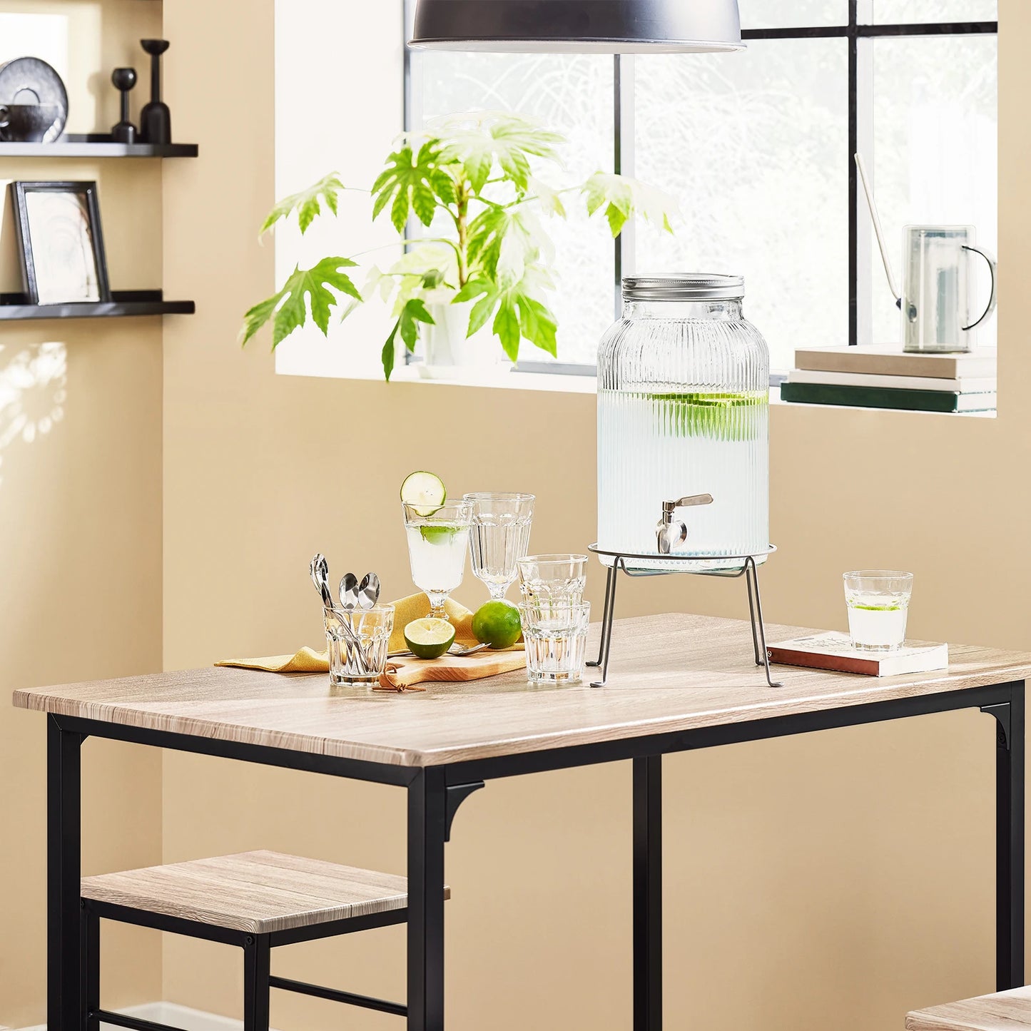 Moderne Esstisch Garnitur mit 4 Stühlen – Kompaktes Stehtisch Set für Küche & Esszimmer