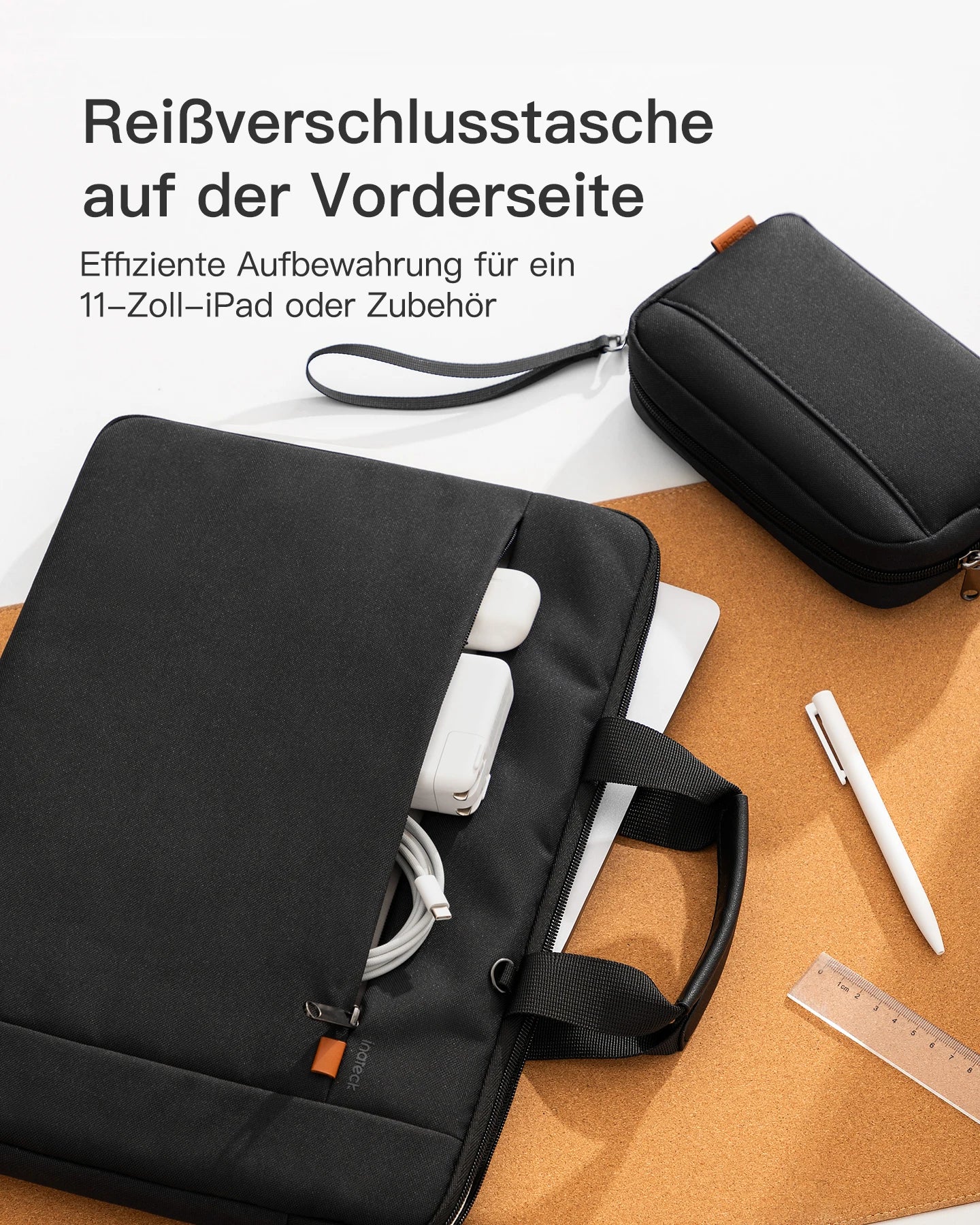 Laptoptasche 15,6 Zoll mit Zubehoertasche – Wasserdichte Notebook Schutzhülle für MacBook & Laptop