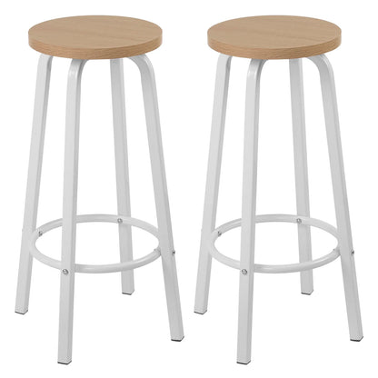 WOLTU Barhocker 2er Set Metall 72cm – Moderne Tresenstühle Holzoptik für Küche & Bar
