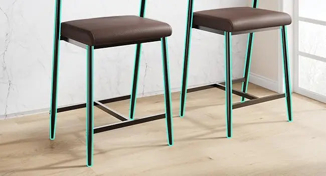 Barhocker 4er Set mit Armlehnen 66cm Braun – Moderne Tresenstühle mit Rückenlehne & Fußstütze