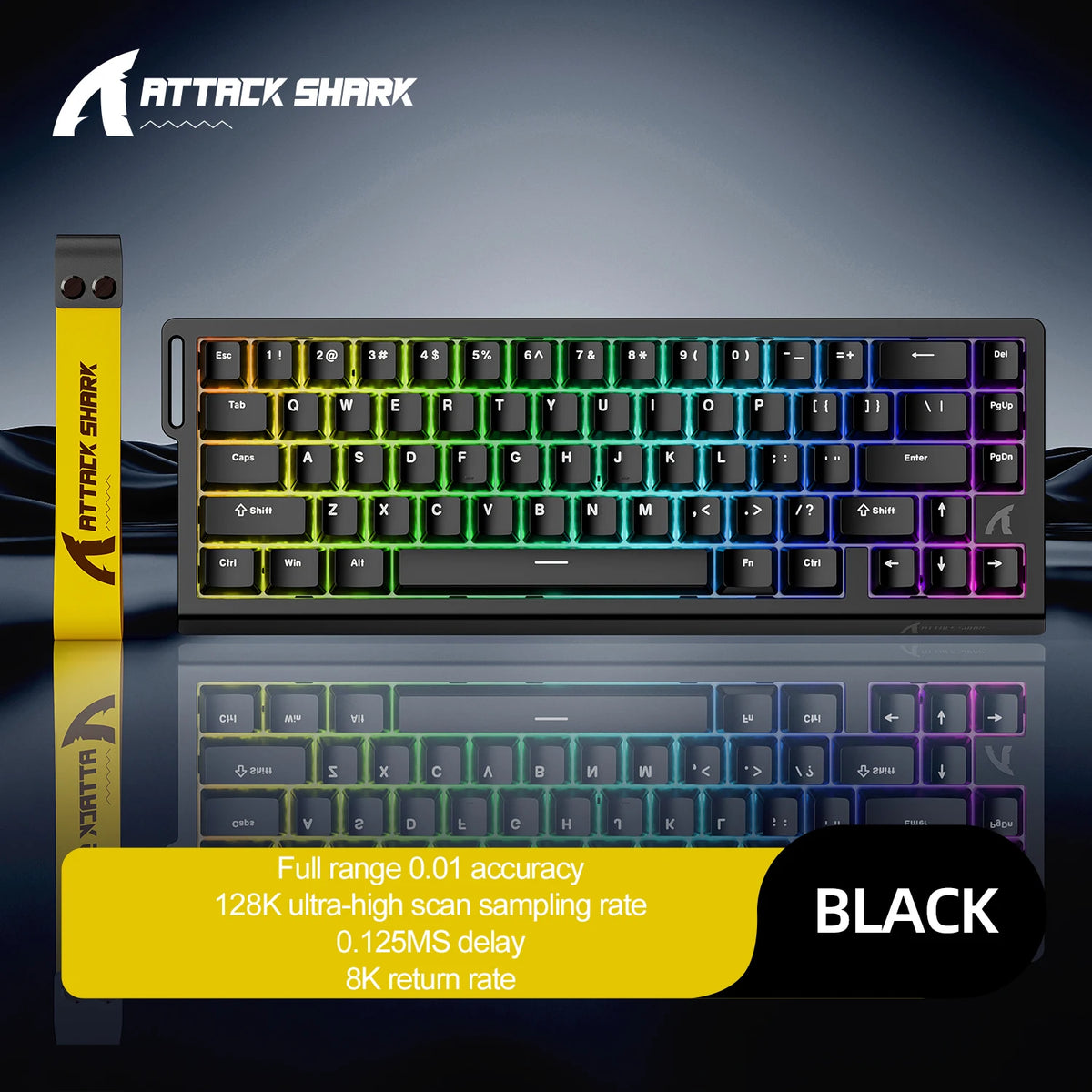 Gaming Tastatur Magnetisch 60% – Attack Shark X68 HE Rapid Trigger RGB Gaming Keyboard mit 8000Hz
