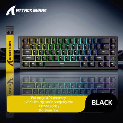 Gaming Tastatur Magnetisch 60% – Attack Shark X68 HE Rapid Trigger RGB Gaming Keyboard mit 8000Hz