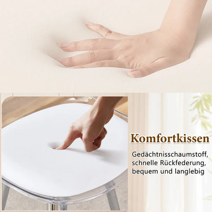 Barhocker 2er Set Modern – Ergonomische Tresenstuehle mit Fussstütze & Metallgestell fuer Kueche & Bar bis 120kg