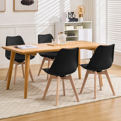 Esszimmerstühle 2er Set Drehbar – Moderner Polsterstuhl aus Kunstleder & Massivholz