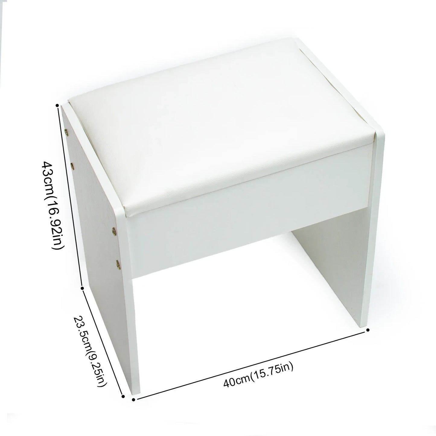 Schminkstuhl Weiß Holz MDF – Moderner Hocker Gepolstert für Frisiertisch & Schlafzimmer