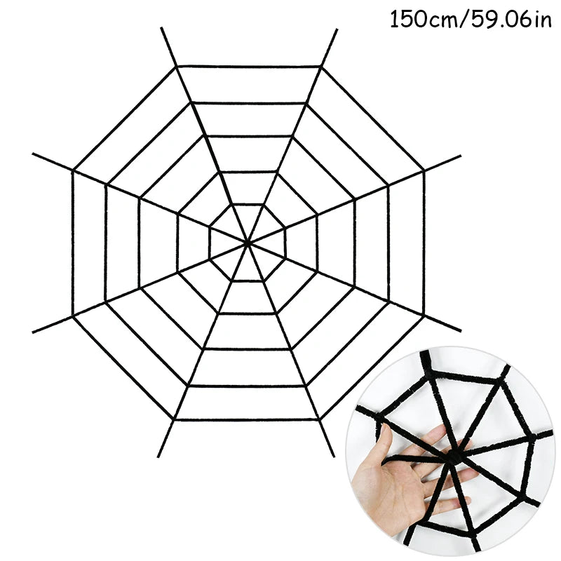 Halloween Spinnennetz Deko Schwarz Weiß 1.5m 2.5m – Spukhaus Dekoration für Garten & Party