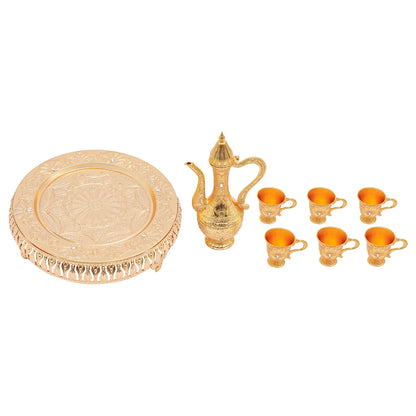 Königliches Vintage Tee-Set Silber 8-teilig – Elegantes Teeservice mit Serviertablett