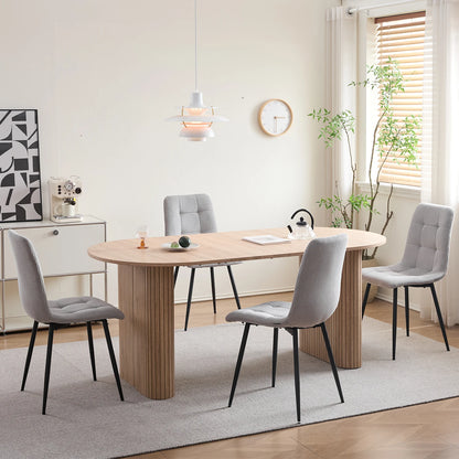Polsterstühle Cord 2er Set Grau – Moderne Esszimmerstühle mit Metallbeinen für Küche & Wohnzimmer