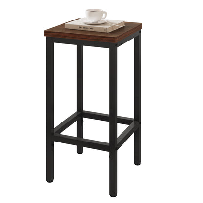 Barhocker 2er Set Industrie-Design 65cm – Kompakter Tresenstuhl aus Metall & Holz bis 120kg