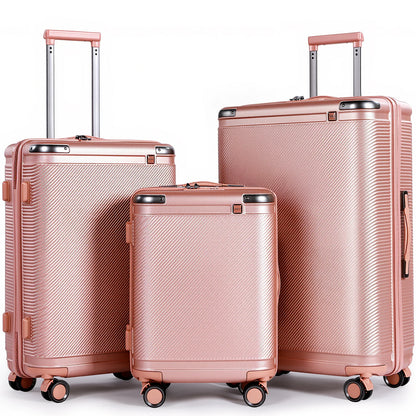 Koffer Set 3-teilig Hartschale Schwarz – Leichtes Reisekoffer Trolley Set mit TSA Schloss & 360 Rollen