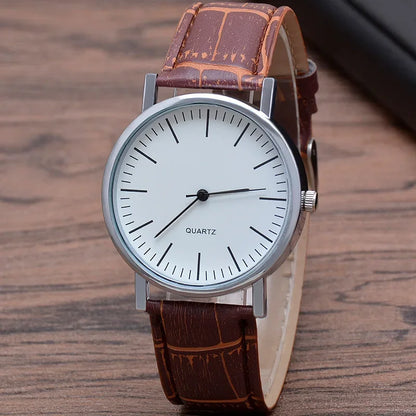 Herren Armbanduhr Schwarz Lederarmband – Minimalistische Analog Quarz Uhr