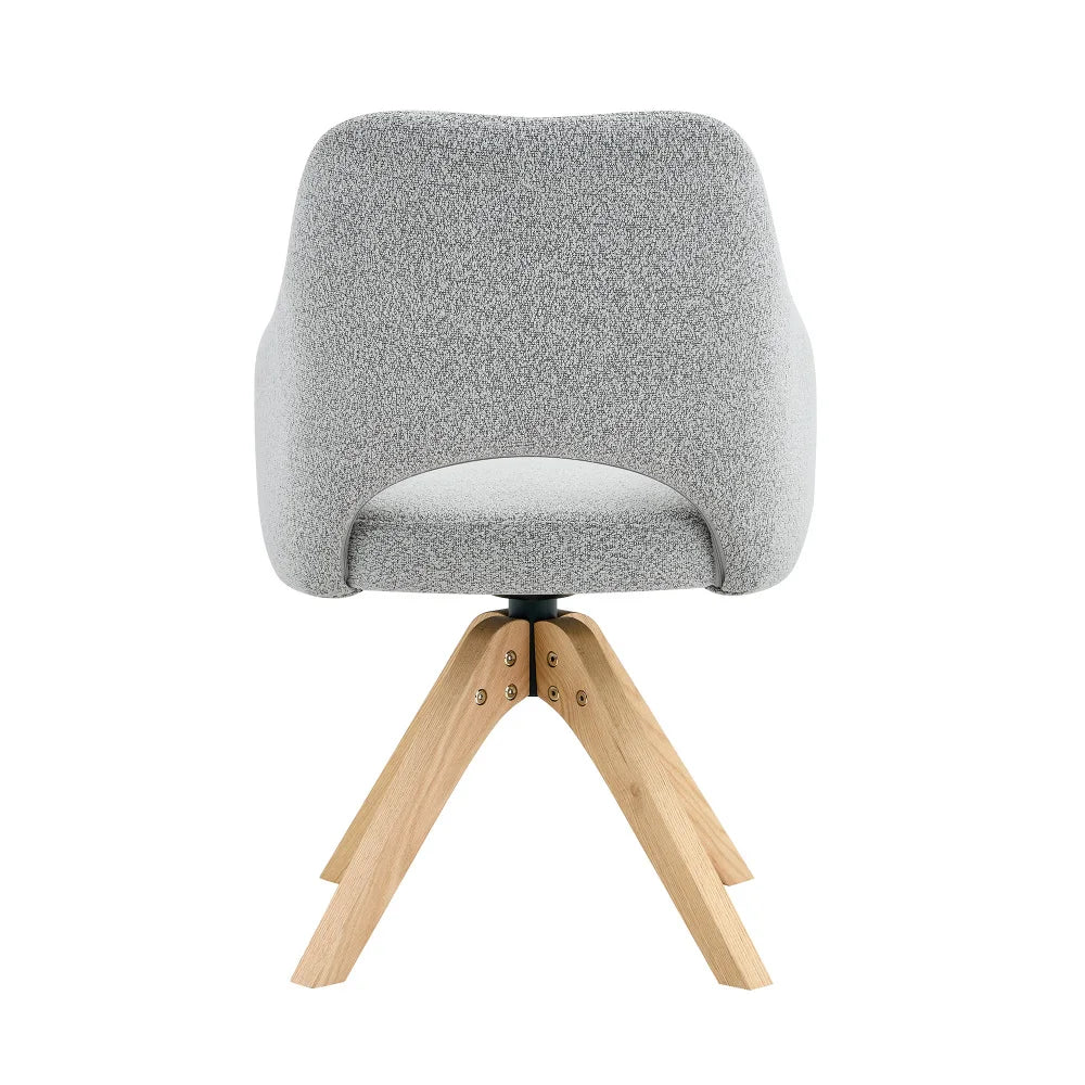 Drehbare Esszimmerstühle 2er Set Beige – Polsterstühle mit Massivholzbeinen & 360° Funktion