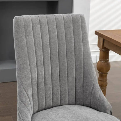 Esszimmerstuhl 2er Set Beige – Modernes Polsterstuhl Set aus Samt mit Nietenverzierung, Knopfung & Holzbeinen bis 127kg