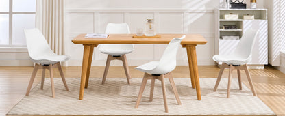 Esszimmerstühle 2er Set Drehbar – Moderner Polsterstuhl aus Kunstleder & Massivholz