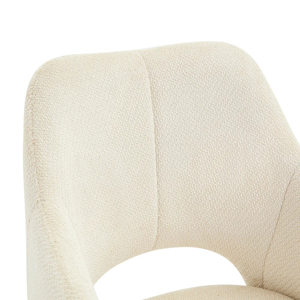 Drehbare Esszimmerstühle 2er Set Beige – Polsterstühle mit Massivholzbeinen & 360° Funktion