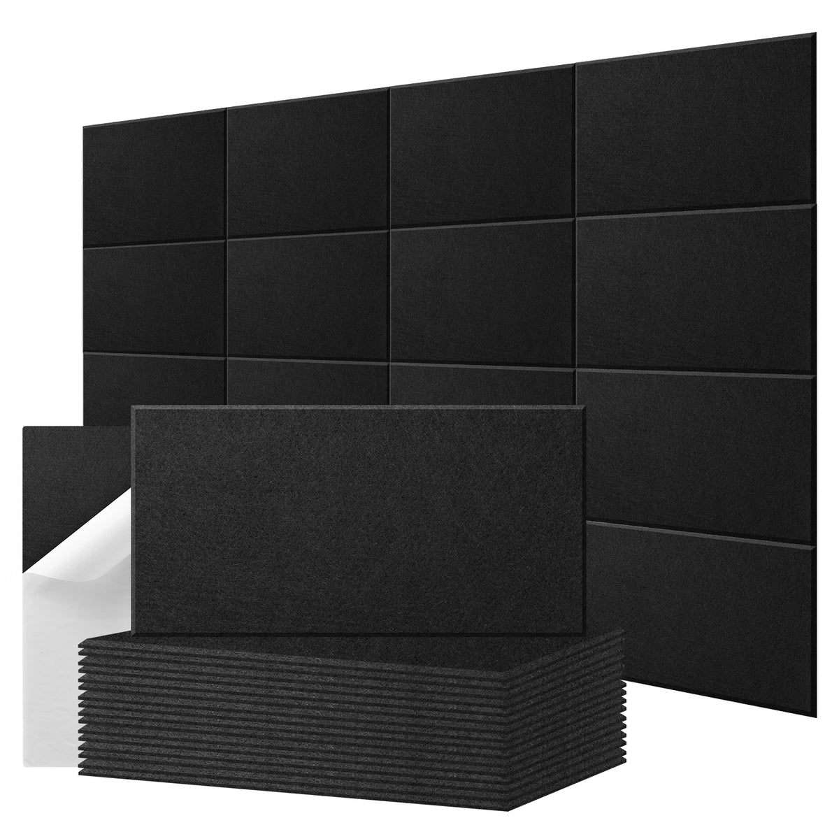 Akustikpaneele 16er Set 60x30cm Selbstklebend – Schalldämmung Wand aus Polyurethan