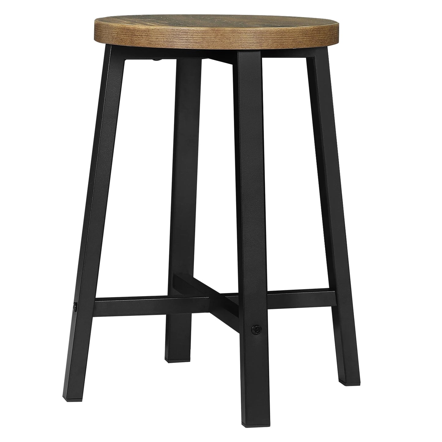 Küchenhocker 2er Set Industrie-Design – Kompakter Beistellhocker aus Metall & Holz bis 100kg