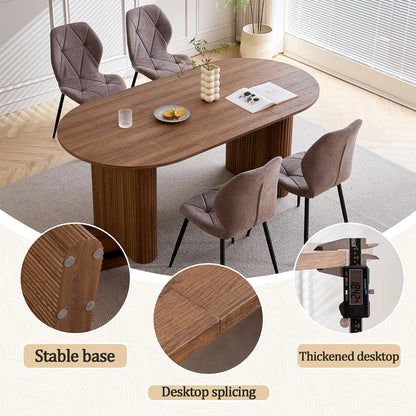 Ovaler Esstisch Holzoptik 160x90cm – Moderner Küchentisch aus MDF für 6 Personen