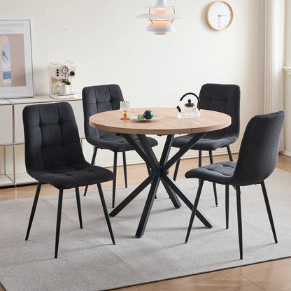 Polsterstühle Cord 2er Set Grau – Moderne Esszimmerstühle mit Metallbeinen für Küche & Wohnzimmer