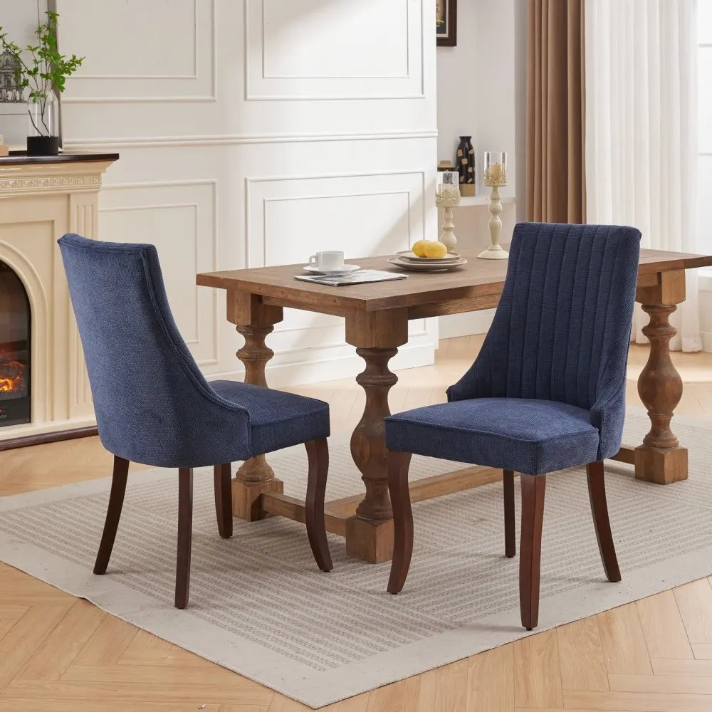 Esszimmerstuhl 2er Set Beige – Modernes Polsterstuhl Set aus Samt mit Nietenverzierung, Knopfung & Holzbeinen bis 127kg