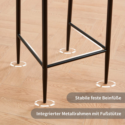 Barhocker 2er Set Kunstleder Schwarz – Drehbarer Tresenstuhl mit Höhenverstellung & Rückenlehne