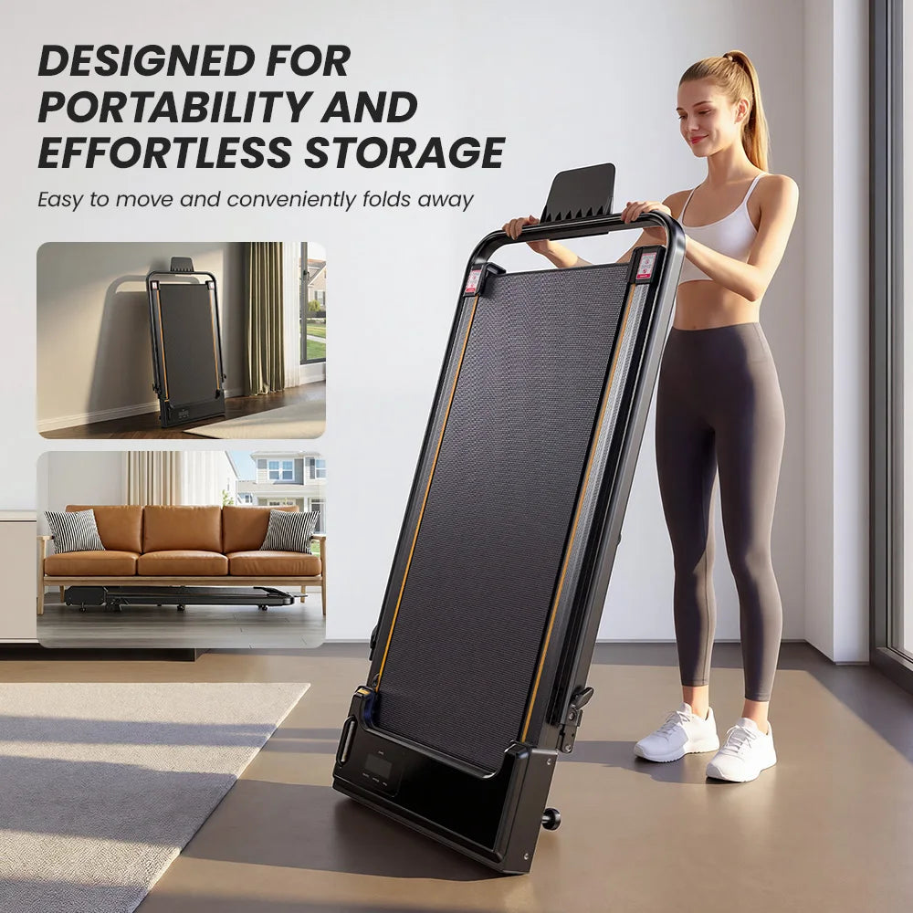 Walking Pad Klappbar mit Haltegriff – Leises Laufband 1-10km/h mit LED Display bis 100kg