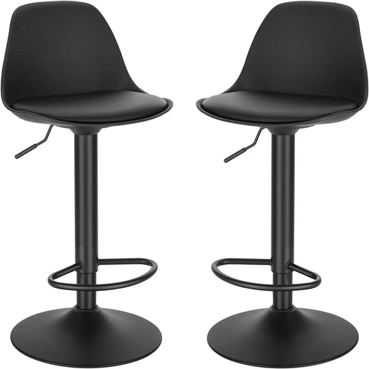 Moderne Barhocker 2er Set Kunstleder Höhenverstellbar – Drehbarer Tresenstuhl mit Metallfuss