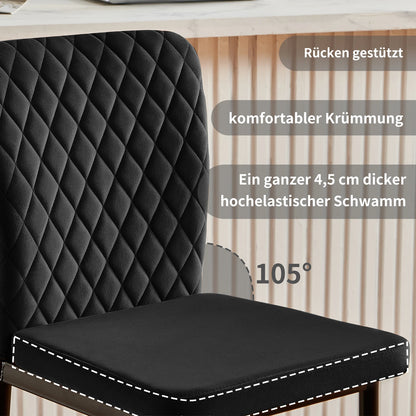 Barhocker 2er Set Kunstleder Schwarz – Drehbarer Tresenstuhl mit Höhenverstellung & Rückenlehne