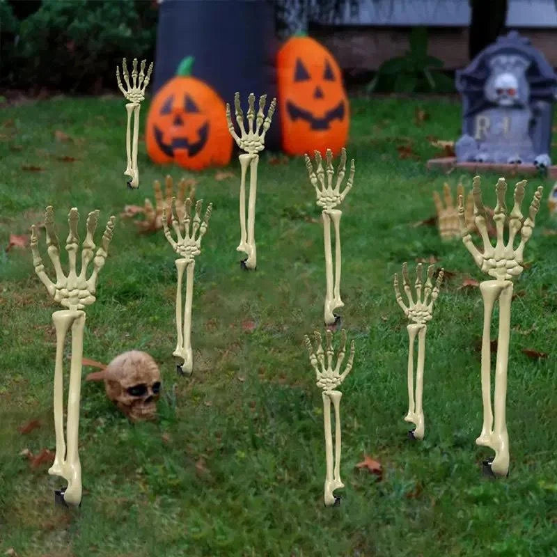 Halloween Skelett Set Garten Stecker – Realistische Knochen & Schädel Outdoor Deko