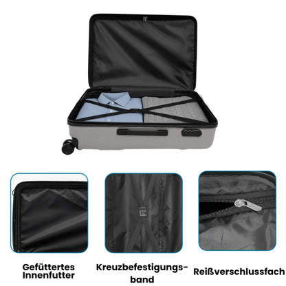 Kofferset 4-teilig Hartschale Schwarz – Robustes Koffer Set mit Zahlenschloss & 360 Rollen