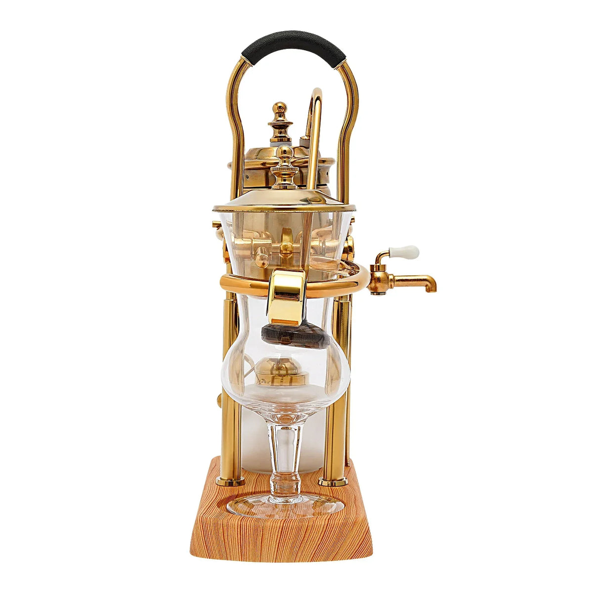 Belgische Siphon Kaffeemaschine Gold – Royale Belgische Kaffee-Siphon aus Edelstahl & Borosilikatglas