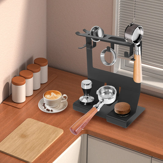 Kaffee Siebträger Halterung Schwarz – Robuster Siebträger Organizer für 58mm Portafilter
