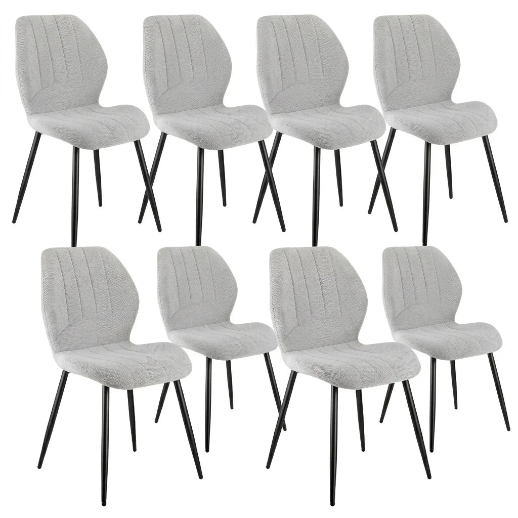 Esszimmerstuhl Set Grau – Modernes Polsterstuhl Set aus Stoff mit Ergonomischer Sitzschale & Metallbeinen