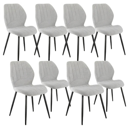 Esszimmerstuhl Set Grau – Modernes Polsterstuhl Set aus Stoff mit Ergonomischer Sitzschale & Metallbeinen