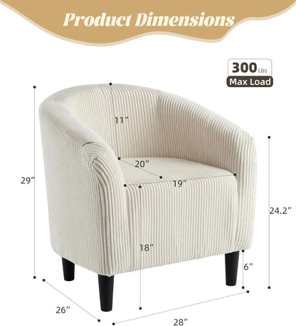 Polstersessel Cream – Moderner Samt Loungesessel mit Armlehnen & Rattan-Untergestell fuer Wohnzimmer & Schlafzimmer