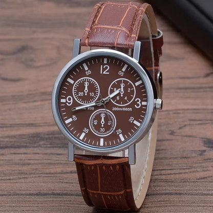 Herren Armbanduhr Schwarz Lederarmband – Minimalistische Analog Quarz Uhr
